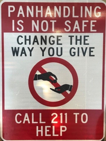 Panhandling sign